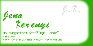 jeno kerenyi business card